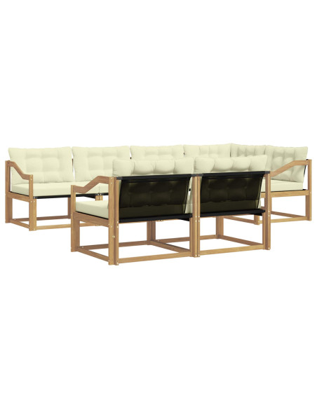 Set di divani da esterno con cuscino 7 pcs Bianco e Crema