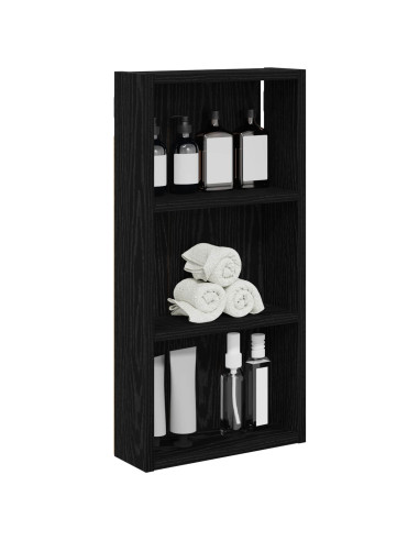 Armadio da bagno a muro Rovere Nero 30 x 10 x 60,5 cm