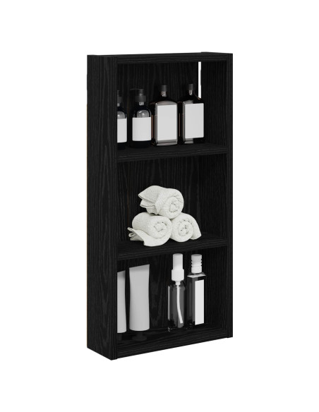 Armadio da bagno a muro Rovere Nero 30 x 10 x 60,5 cm