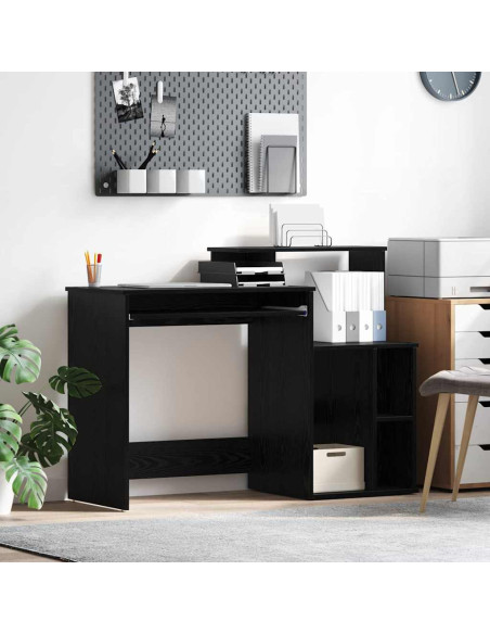 Scrivania Rovere Nero 120,5 x 44 x 88,5 cm Legno multistrato