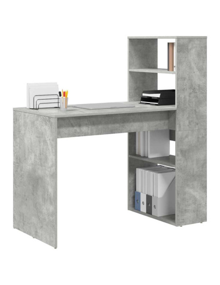 Scrivania Grigio cemento 113 x 54 x 120 cm Legno multistrato