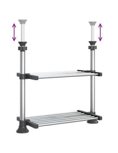 Ripiano da Cucina 50x25x(50-70) cm in Alluminio