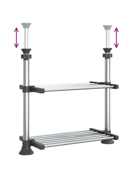 Ripiano da Cucina 50x25x(50-70) cm in Alluminio