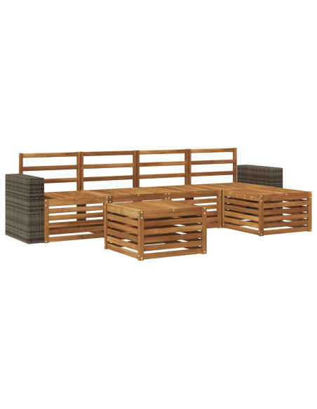 Set di divani da esterno 6 pcs Naturale
