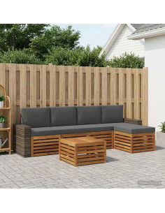 Set di divani da esterno 6 pcs Naturale e Antracite
