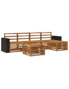Set di divani da esterno 6 pcs Naturale 2