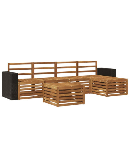 Set di divani da esterno 6 pcs Naturale