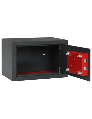 Cassaforte con blocco Grigio scuro 31 x 20 x 20 cm Acciaio