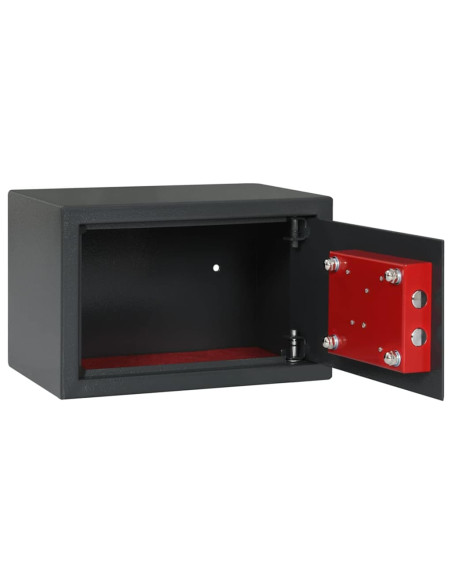 Cassaforte con blocco Grigio scuro 31 x 20 x 20 cm Acciaio