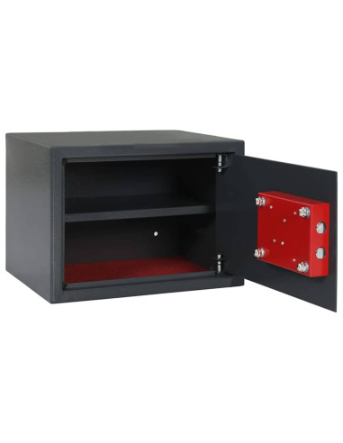 Cassaforte con blocco Grigio scuro 35 x 25 x 25 cm Acciaio