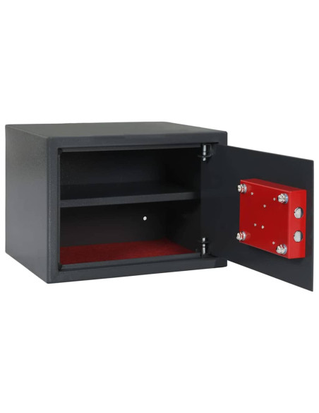 Cassaforte con blocco Grigio scuro 35 x 25 x 25 cm Acciaio