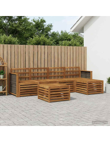 Set di divani da esterno 6 pcs Naturale