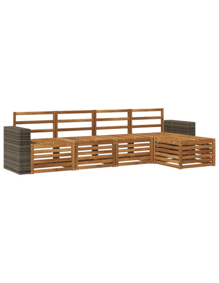 Set di divani da esterno 5 pcs Naturale