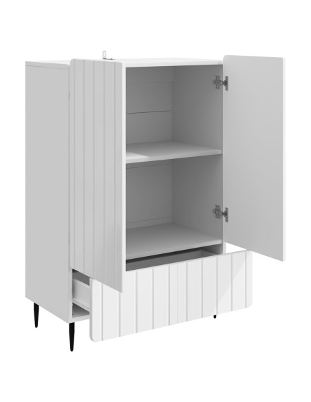 Credenza Bianco Lucido 66 x 34,5 x 97 cm Legno ingegnerizzato