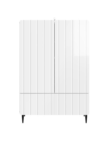 Credenza Bianco Lucido 66 x 34,5 x 97 cm Legno ingegnerizzato
