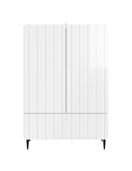 Credenza Bianco Lucido 66 x 34,5 x 97 cm Legno ingegnerizzato