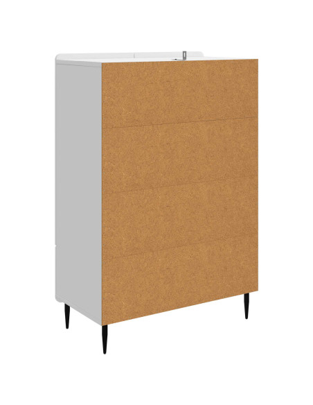 Credenza Bianco Lucido 66 x 34,5 x 97 cm Legno ingegnerizzato