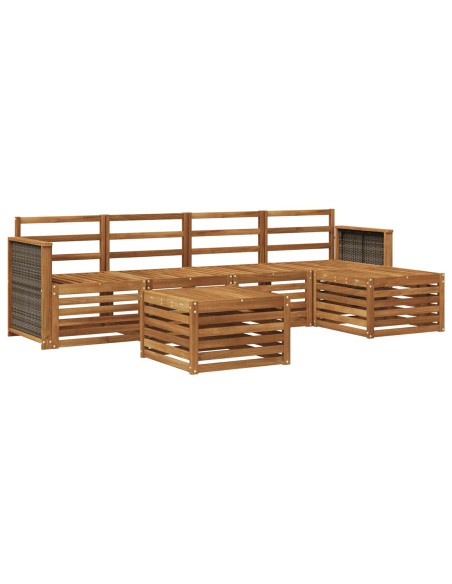 Set di divani da esterno 6 pcs Naturale