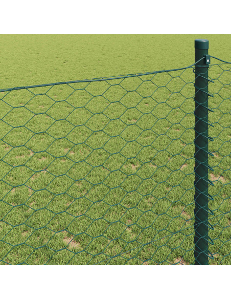 Recinzione Esagonale Verde 0,6 x 10 m PVC