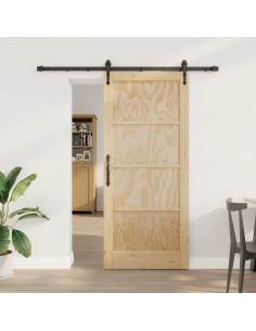 Porta scorrevole ORKDAL Naturale e Nero 86 x 198,5 cm
