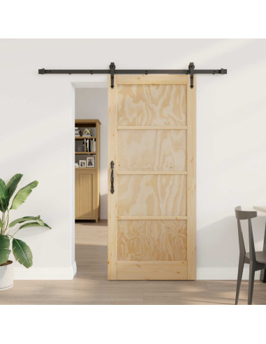 Porta scorrevole ORKDAL Naturale e Nero 86 x 198,5 cm