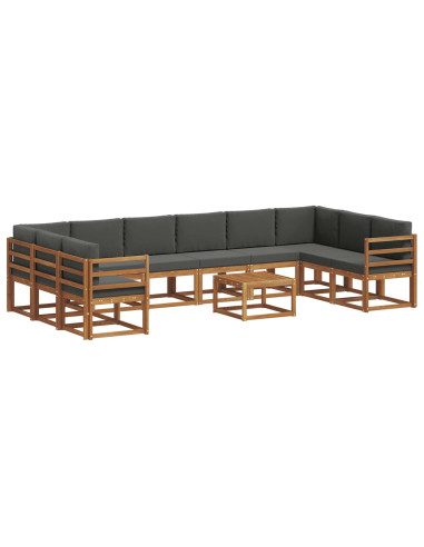 Set di divani con cuscino 11 pcs Naturale e Antracite