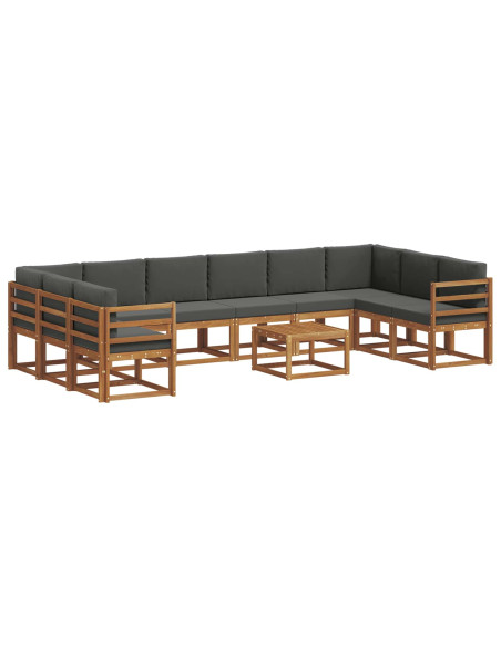 Set di divani con cuscino 11 pcs Naturale e Antracite