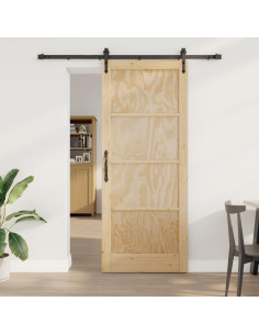 Porta scorrevole ORKDAL Naturale e Nero 86 x 211 cm