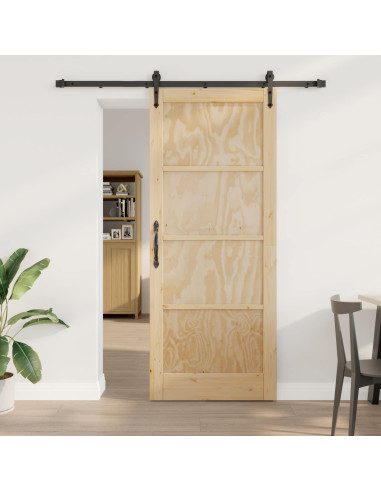 Porta scorrevole ORKDAL Naturale e Nero 86 x 211 cm