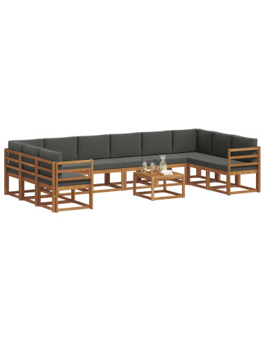 Set di divani con cuscino 11 pcs Naturale e Antracite