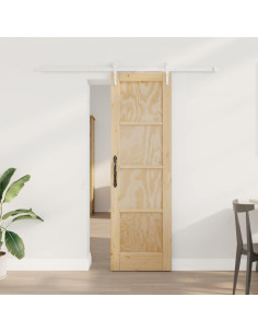 Porta scorrevole ORKDAL Naturale e Bianco 61 x 198,5 cm