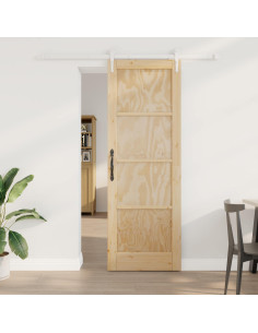 Porta scorrevole ORKDAL Naturale e Bianco 73,5 x 211 cm