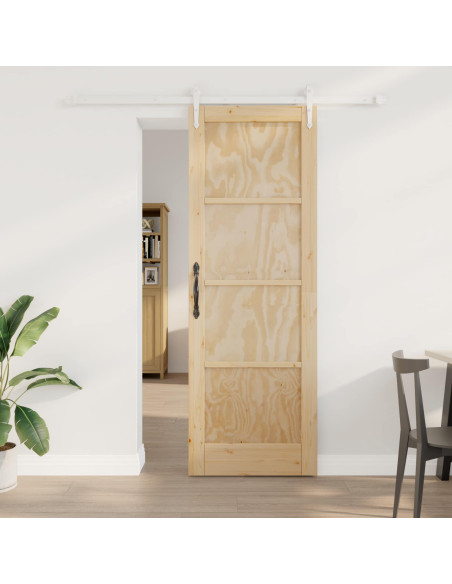 Porta scorrevole ORKDAL Naturale e Bianco 73,5 x 211 cm