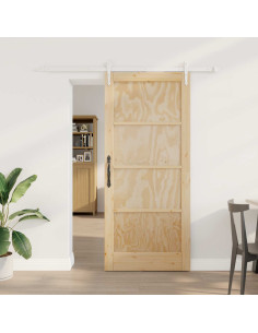 Porta scorrevole ORKDAL Naturale e Bianco 86 x 198,5 cm