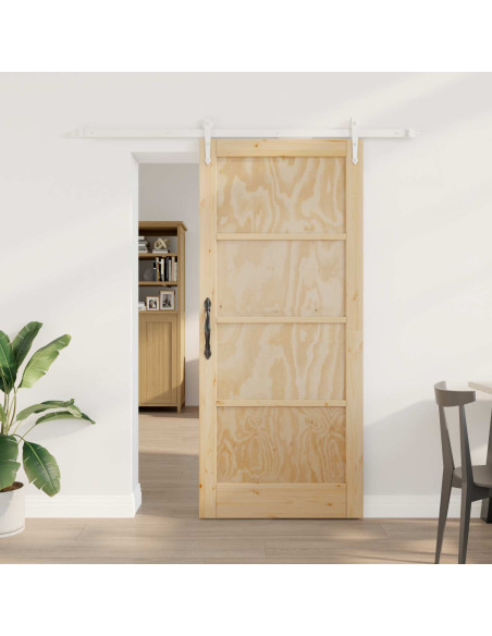 Porta scorrevole ORKDAL Naturale e Bianco 86 x 198,5 cm