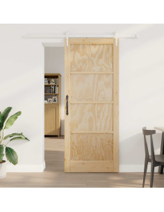 Porta scorrevole ORKDAL Naturale e Bianco 86 x 211 cm