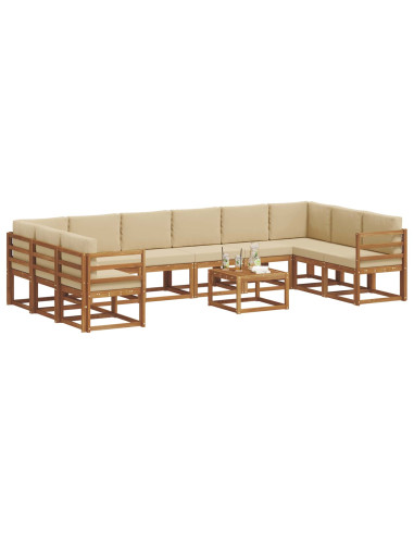 Set di divani con cuscino 11 pcs Naturale e Beige