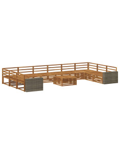 Set divani 11 pcs Legno di Acacia Massello