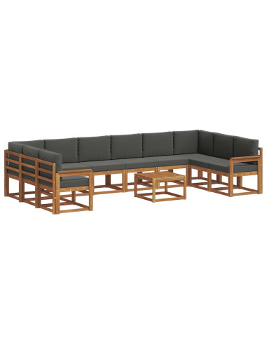 Set di divani con cuscino 11 pcs Naturale e Antracite
