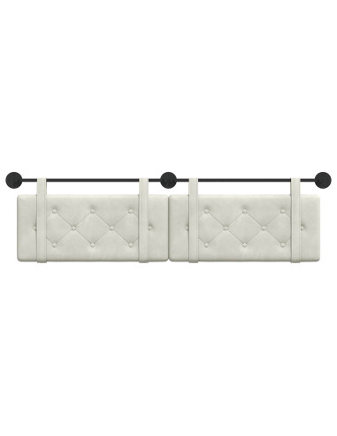 Testata appesa Montaggio a parete Crema 190 x 55 x 5 cm Velluto