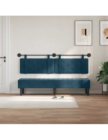 Testata appesa Montaggio a parete Blu 190 x 55 x 5 cm Velluto