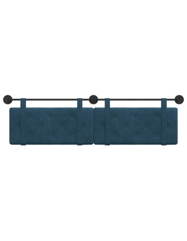 Testata appesa Montaggio a parete Blu 190 x 55 x 5 cm Velluto