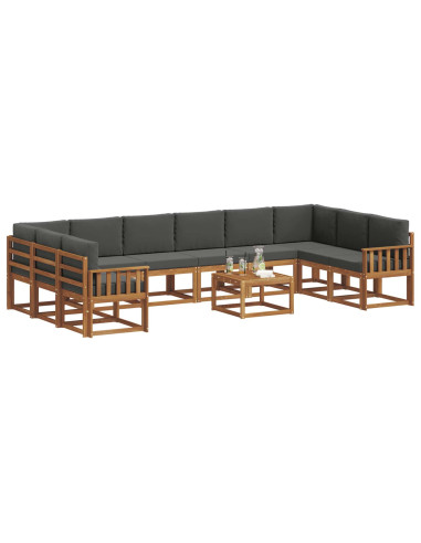 Set di divani con cuscino 11 pcs Naturale e Antracite