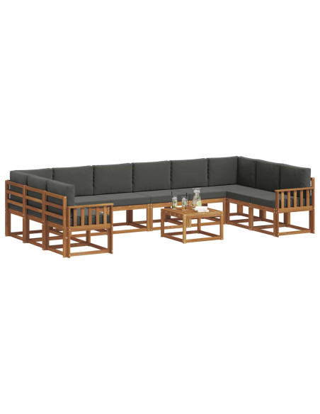 Set di divani con cuscino 11 pcs Naturale e Antracite