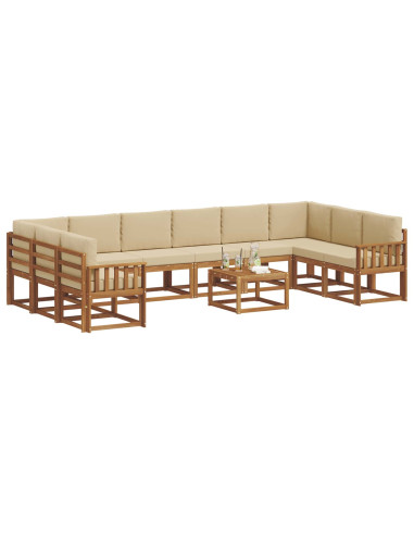 Set di divani con cuscino 11 pcs Naturale e Beige