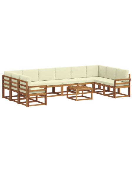 Set di divani con cuscino 11 pcs Naturale e Crema