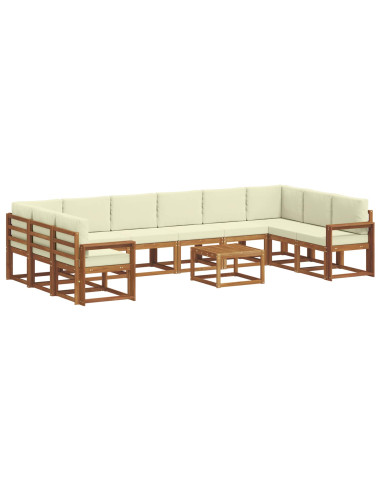 Set di divani con cuscino 11 pcs Naturale e Crema