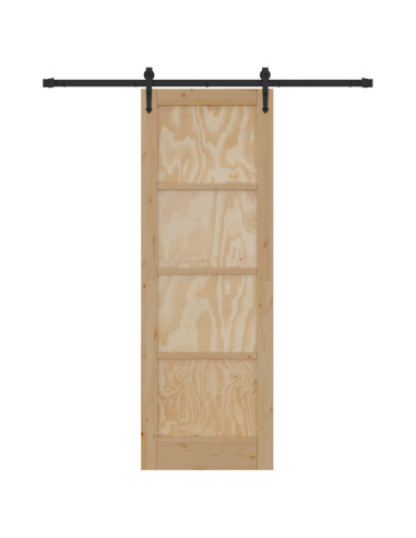 Porta scorrevole ORKDAL Naturale e Nero 73,5 x 211 cm