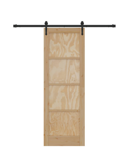 Porta scorrevole ORKDAL Naturale e Nero 73,5 x 211 cm