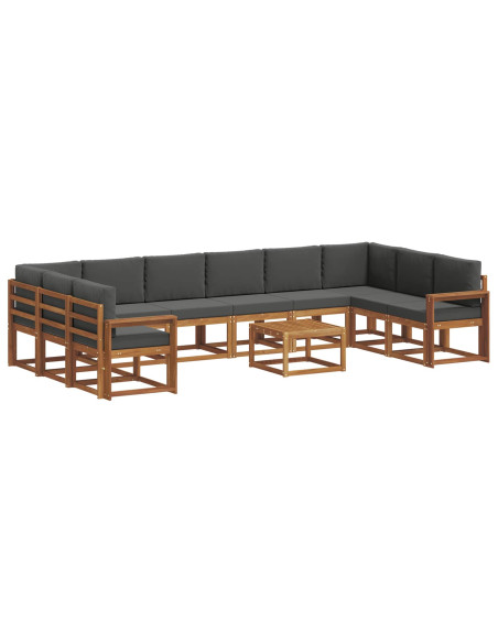 Set di divani con cuscino 11 pcs Naturale e Antracite